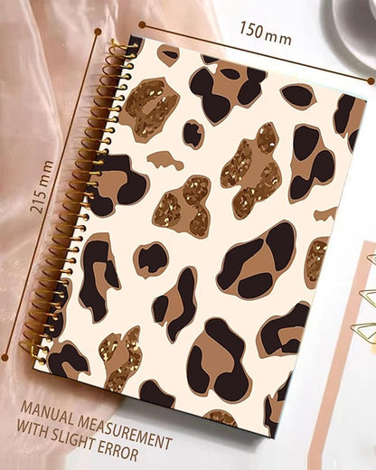 iampanda Spiral Journal Notebook,Strong Twin-Wire Binding with Premium Paper for Girl Women,Luxury Design 60 Sheets A5 College Ruled Notebook/Journal,Perfect for School Office Home Gifts,Rose Gold
