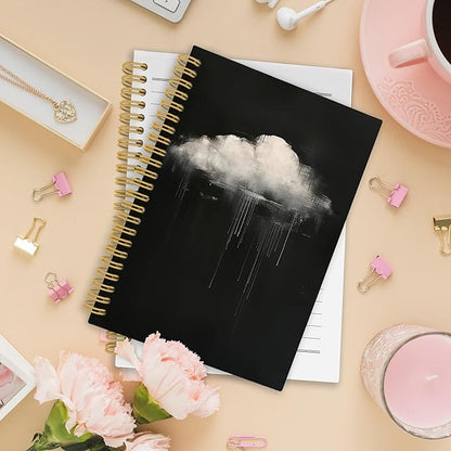 XPH Gothic Cloud Spiral Notebook, Dark Academia Journaling Notebooks for Women, Goth Moody Aesthetic Hardcover Journals for Writing 160 Pages 5.5 x 8.3 Inch, Gothic Office Supplies