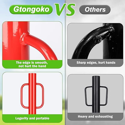 Gtongoko 18LB T Post Driver with Handles Heavy Duty Fence Post Driver Post Pounder for T-Posts，U Channel，Metal Post and Sign Post Pole Driver Tool,17 Inch Red