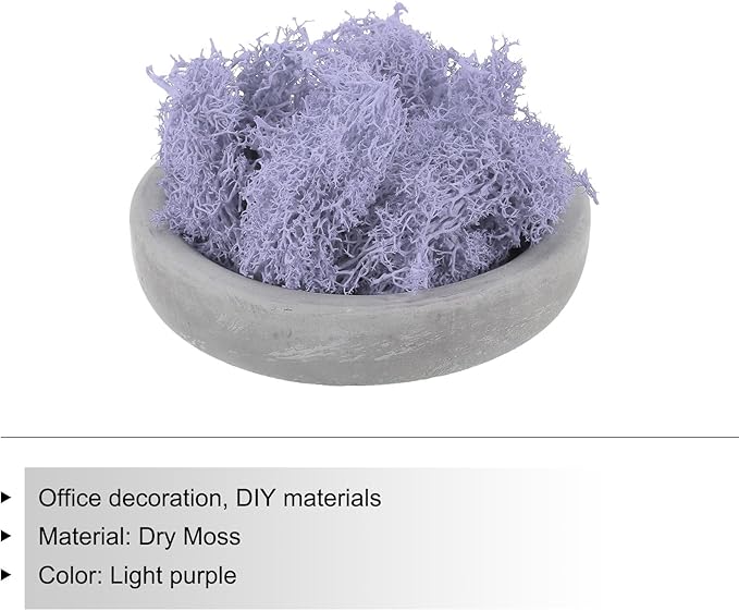 MECCANIXITY 3.5 OZ Moss Fake Craft Moss Artificial Moss Natural Preserved Moss for Craft Arts Floral DIY Project Wall Wedding Garden Patio Table Terrariums Decoration(Light Purple)