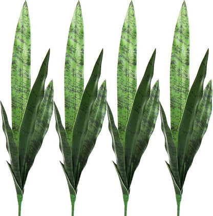 Beebel 4 Pcs Artificial Plants 30" Sansevieria Snake Plant Plastic Greenery Perfect Faux Agave Plant for Home Office Indoor and Outdoor Décor