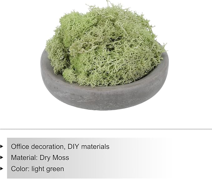 MECCANIXITY 3.5 OZ Moss Fake Craft Moss Artificial Moss Natural Preserved Moss for Craft Arts Floral DIY Project Wall Wedding Garden Patio Table Terrariums Decoration(Light Yellow Green)