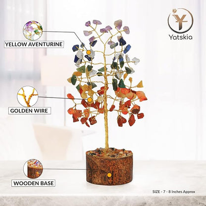 Seven Chakra Tree - Chakra Tree of Life - Crystal Tree for Positive Energy - Gemstone Tree - Chakra Money Tree - Mini Naturals Trees - Crystal Trees As Home Decor