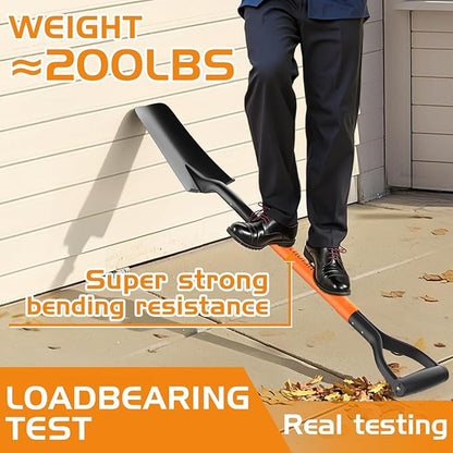 HIGHLIGHT Spade Shovel, Transplanting Spade, Drain Spade, Spade Shovels for Digging, Sharp Shooter Shovel or Spade, 45Inch, Stell D-Grip,Fiberglass Handle, Orange