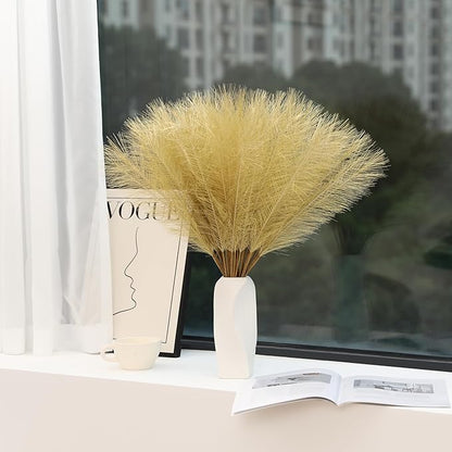 Gold Faux Pampas Grass - 30pcs 24 Inch Long Pampas Grass Wall Decor, Mini Artificial Pampas Grass for Great Gatsby Party Decorations and Glam Room Decor (Gold)