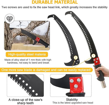 30 Feet Tree Pole Pruner Manual Branches Trimmer Tree Branch Garden Tools Loppers Hand Pole Saws Extendable Height