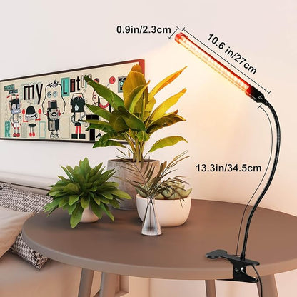 2Pack 9 Watt Clip Grow Lights for Indoor Plants with Timer, Mini Pot Plant Grow Light, Full Spectrum Small Bonsai Grow Light, Bright Enough Plant Growing Lamps