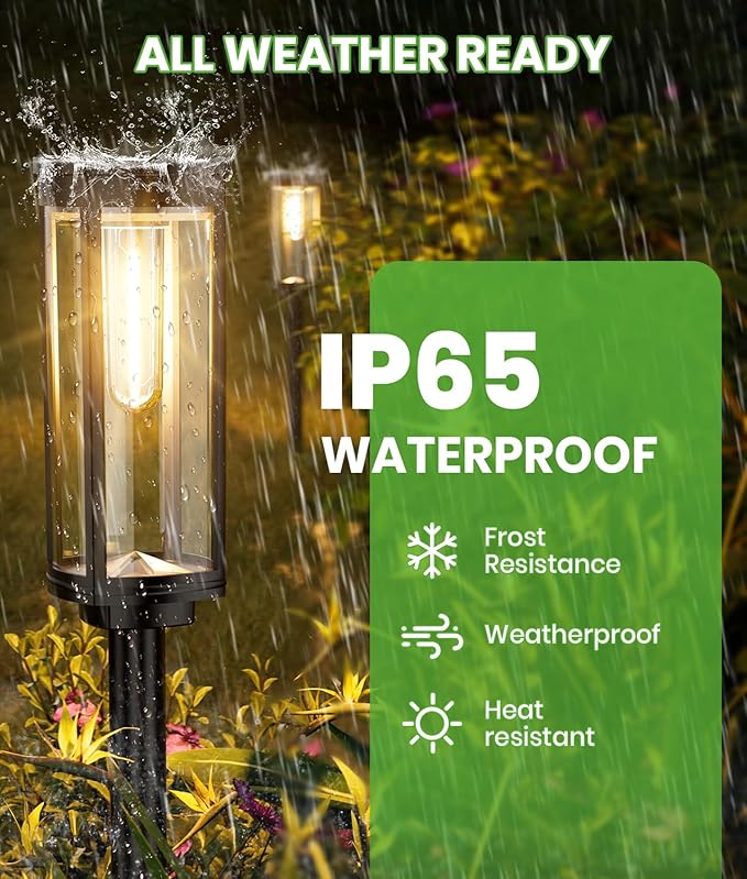 Bright Solar Pathway Lights Outdoor, 8 Pack Solar Powered Garden Lights Waterproof IP65, Auto On/Off Outdoor Light for Lawn Patio Walkway Driveway Decor Landscape Lighting