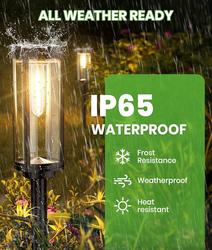 Bright Solar Pathway Lights Outdoor, 8 Pack Solar Powered Garden Lights Waterproof IP65, Auto On/Off Outdoor Light for Lawn Patio Walkway Driveway Decor Landscape Lighting
