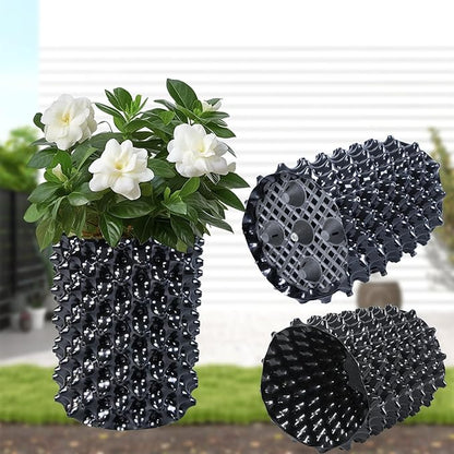 Plant air pruning pot, honeycomb porous structure design, improve root system development, prevent decay, suitable for flowers/vegetables/seedlings, farm planting solutions (Black, 8inches-3G-6P)