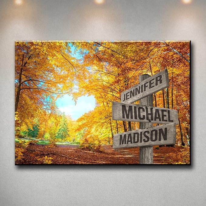 Personalized Family Street Sign Multi-Name Canvas, Custom Date Of Birth With Names Poster, Street Signs Customized, Best Gifts For Mom/Dad, Birthday, Christmas Gift For Family #11