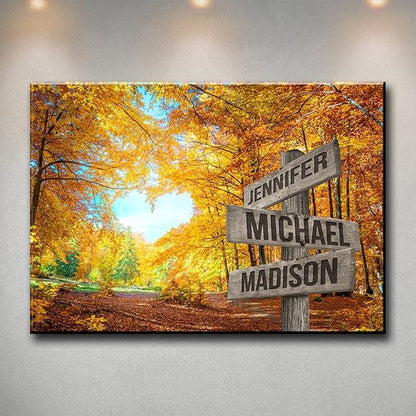 Personalized Family Street Sign Multi-Name Canvas, Custom Date Of Birth With Names Poster, Street Signs Customized, Best Gifts For Mom/Dad, Birthday, Christmas Gift For Family #11