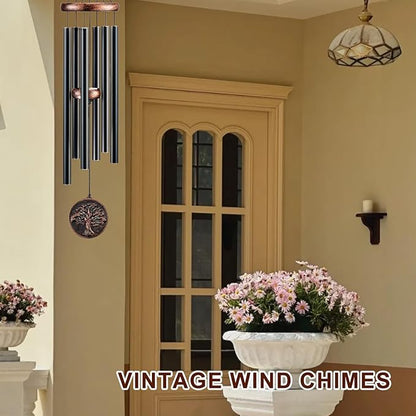 Wind Chimes for Outside, Vintage Tree of Life Deep Tone Wind Chime Outdoor Clearance, Memorial/Festivals/Birthday Gift for Mom Dad Women Grandma, Garden Porch Patio Decor (32" Tree of Life)