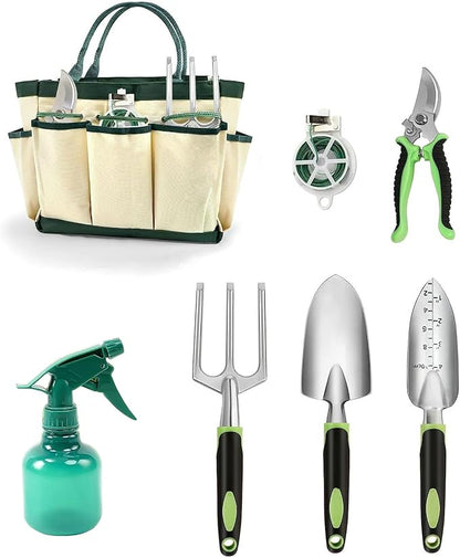 Gardening Tools Set, Gardening Tools, 7 Piece Set Heavy Duty Gardening Hand Tools, Outdoor Garden Hand Tools with Non Slip Rubber Grips. with Handbag.