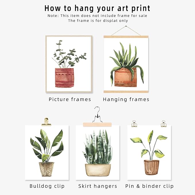 Plant Prints Wall Art Poster Boho Decor for Living Room, 11x14 Unframed Poster Canvas Prints Set of 6, Plant Posters Aesthetic Green Decor
