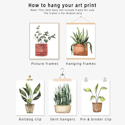 Plant Prints Wall Art Poster Boho Decor for Living Room, 11x14 Unframed Poster Canvas Prints Set of 6, Plant Posters Aesthetic Green Decor