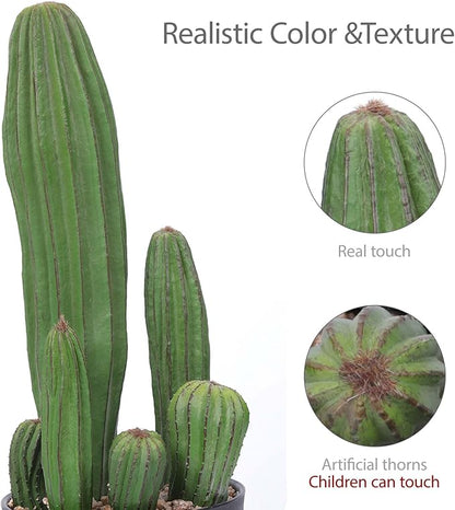 Artificial Cactus 16inch Faux Cactus Fake Cactus Potted Plants for Indoor Outdoor Home Offices Store Decor