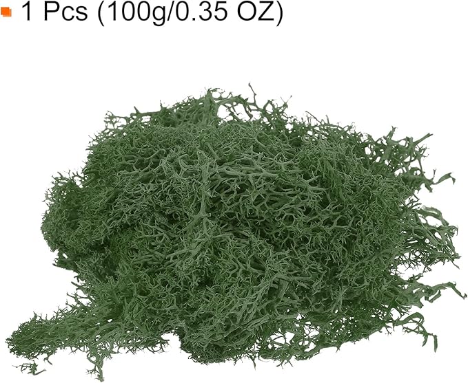 MECCANIXITY 3.5 OZ Moss Fake Craft Moss Artificial Moss Natural Preserved Moss for Craft Arts Floral DIY Project Wall Wedding Garden Patio Table Terrariums Decoration(Grass Green)