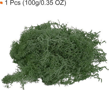 MECCANIXITY 3.5 OZ Moss Fake Craft Moss Artificial Moss Natural Preserved Moss for Craft Arts Floral DIY Project Wall Wedding Garden Patio Table Terrariums Decoration(Grass Green)