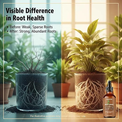 Root Drops,Liquid IBA Rooting Hormone for Cuttings | Propagation Drops for Faster Roots & Less Shock | Works in Water,Soil,LECA | for All Indoor Houseplants Like Pothos,Monstera,Philodendron