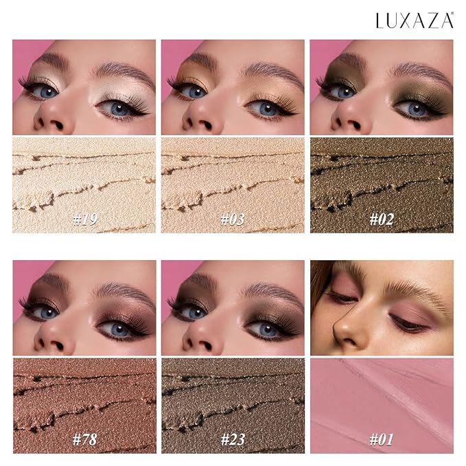 Neutral Eyeshadow Stick Makeup 6PCS Set, Metallic Shimmer Matte Cream Eye Shadow Eyeliner Brightener Pencil Crayon - BROWN NEUTRAL
