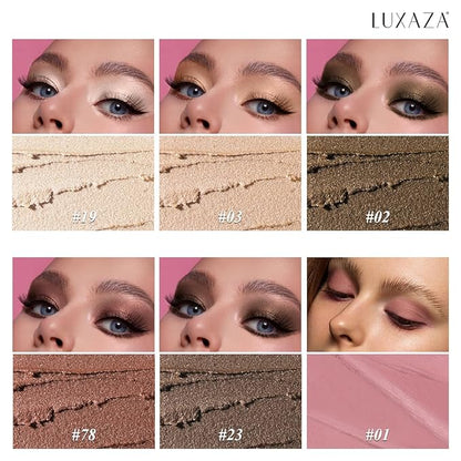 Neutral Eyeshadow Stick Makeup 6PCS Set, Metallic Shimmer Matte Cream Eye Shadow Eyeliner Brightener Pencil Crayon - BROWN NEUTRAL
