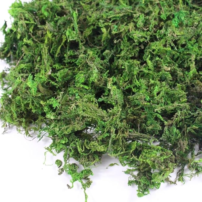 Artificial Moss, 17.6 OZ Green Moss for Decorating, Faux Moss for Crafts, Decorative Moss for Plants Indoor, Table Centerpieces, Fairy Garden Wedding Decor, Fake Moss Decor