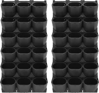 Self Watering Wall Planter | 36 Pots Vertical Garden Planter for Indoor Plants | wall-Mounted Stackable Wall planter | Hanging Plant Flower Pot Holder | 10.56 Fl Oz Each Individual Pot | Black