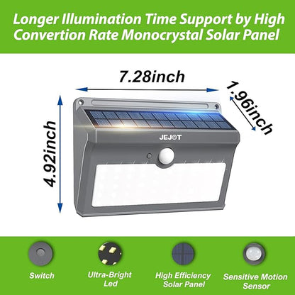 6 Pack Solar Motion Lights Outdoor Waterproof, 270° Wide Angle,3 Modes Solar Wall Lights, Anti Glare Solar Powered Flood Lights for Fence Garage Garden Patio Yard