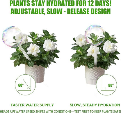 4PC Iridescent Self Watering Globes, Large Glass Rainbow Plant Watering Globes, Self Watering Planter Insert for Indoor and Outdoor, Plant Watering Blubs, Automatic Plant Waterer