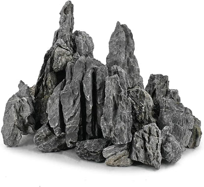 Unocho Aquarium Rocks Natural Seiryu Stone 20lb Aquascaping Rocks for Fish Tank Aquarium Landscaping Decoration Paludarium Amphibian Enclosures(3-10 Inches)