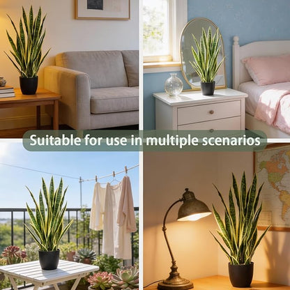 3FT Artificial Snake Plant Tree, Green Polyester, Indoor Decorative Faux Eucalyptus with Lifelike Appearance