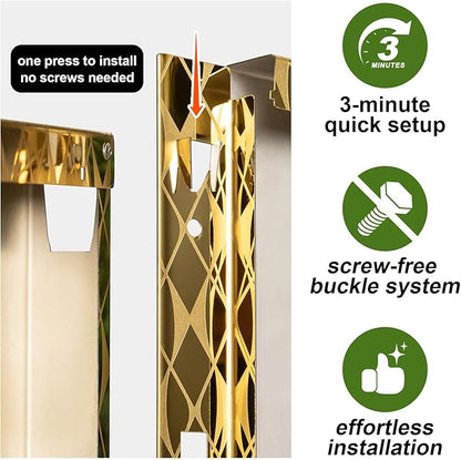 Luxury Stainless Steel Golden Taper Tall Planter Box Set of 2 with Mirror Etching No Coating 24”H Top 11” Bottom 8”,Decrative Pot Indoor, Modern Décor for Home,Office,Tall Plants,Trees,Flowers