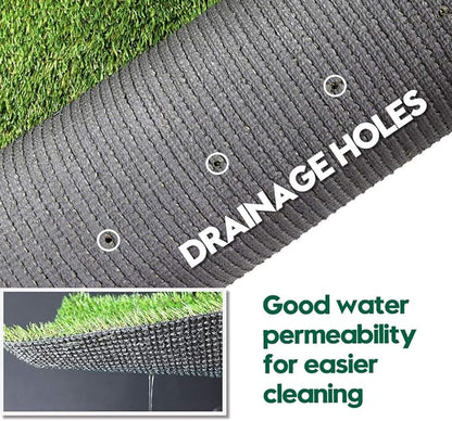 Artificial Grass Turf 5FTX73FT,1,38inch 4 Tone Realistic Synthetic Thick Fake Faux Grass Rug Astroturf Carpet Landscape for Dogs Indoor Outdoor Garden Lawn Mat, with Drainage Holes