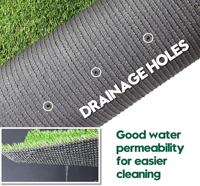 Artificial Grass Turf 10FTX33FT,1,38inch 4 Tone Realistic Synthetic Thick Fake Faux Grass Rug Astroturf Carpet Landscape for Dogs Indoor Outdoor Garden Lawn Mat, with Drainage Holes