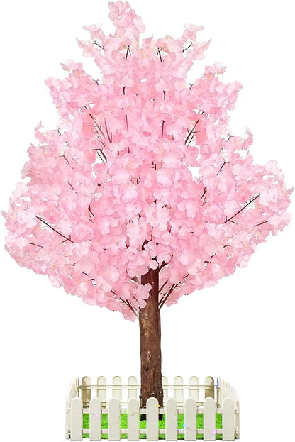 Artificial Cherry Trees Indoor Decor: Handmade Natural Fake Cherry Blossom Pink Tree Outdoor for Party Wedding Christmas