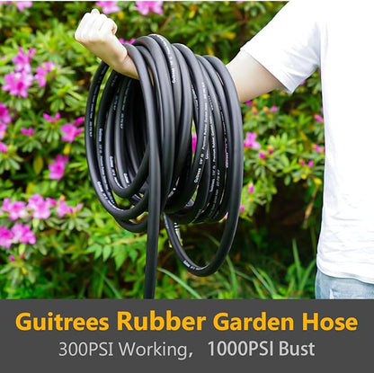 Leader Garden Hose 15ft x 5/8", Heavy Duty Short Water Hose, Female to Female Fittings, Five Layered Braiding for Durability, 1000PSI Burst, 200PSI Working (Black)