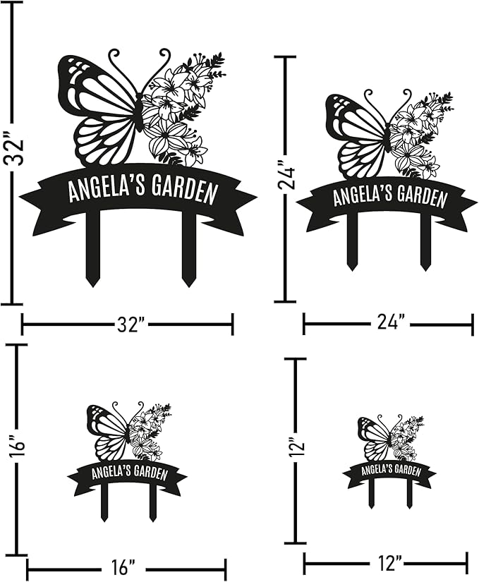 Personalized Metal Garden Sign with Stake, Custom Garden Decor for Outdoor, Custom Family Name Sign, Patio Decorations, Lawn Art, Farmhouse Decorative, Housewarming Gift (CstmDesign7)