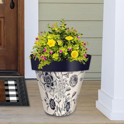 Briarwood Lane Woodcut Floral Large Planter