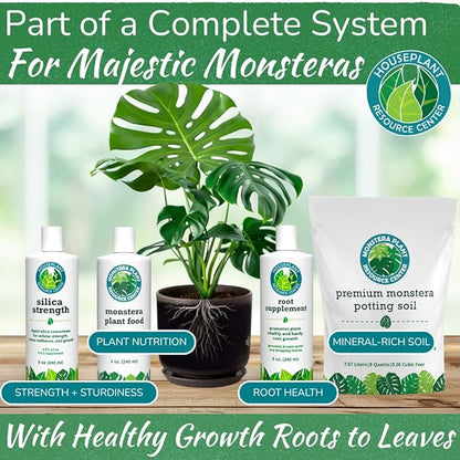 Monstera Plant Food - Premium Nutrient Rich Liquid Fertilizer (5-2-3 NPK) for Monstera Deliciosa & Other Tropical Plants | Supports Strong Roots & Large, Lush Leaves | Safe, Gentle, Easy-to-Use | 8 oz