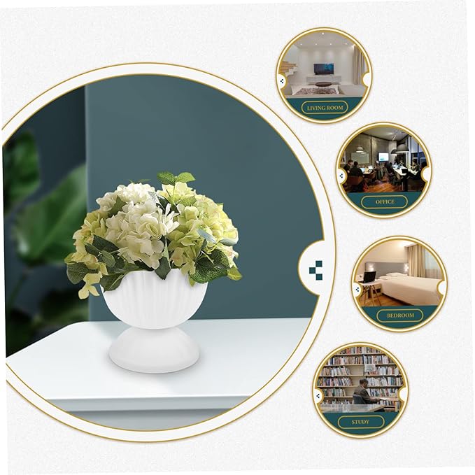 2Pcs Plastic Roman Flower Pots Outdoor Planters Vintage Style Decorative Plant Holders for Wedding Entryway Porch Balcony