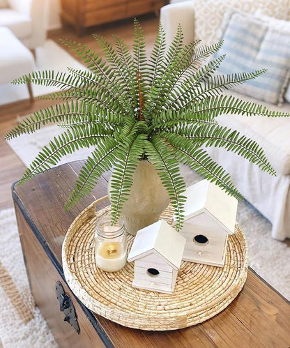 Briful 2Pack Artificial Boston Fern Plant 25.9in Lifelike Faux Ferns Bush Fake Hanging Greenery for Home Office Indoor Outdoor Garden Planter Decor