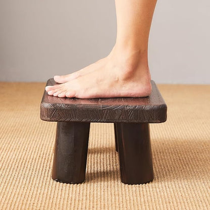 Wooden Foot Stool,Kids Stool,Small Bench,Wooden Steps,Kitchen Step Stool,Wood Plant Stand (14.2"x10.2"x7.1")