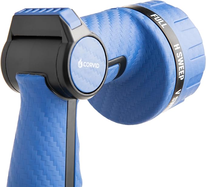 Heavy Duty 8-Pattern Garden Hose Nozzle with Thumb Control, Adjustable High-Pressure Watering Spray Nozzle with Ergonomic Handle - Perfect for Lawn & Garden, Car Wash, Pet Cleaning, and More