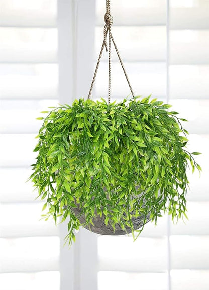 PASYOU Artificial Willow, Plastic Plants Greenery Leaves Fake Hanging Vine Faux Ivy for Home Indoor Outdoor Garden Door Wall DIY Basket Planter Filler Wedding Party Decoration UV Resistant - 4 Pack
