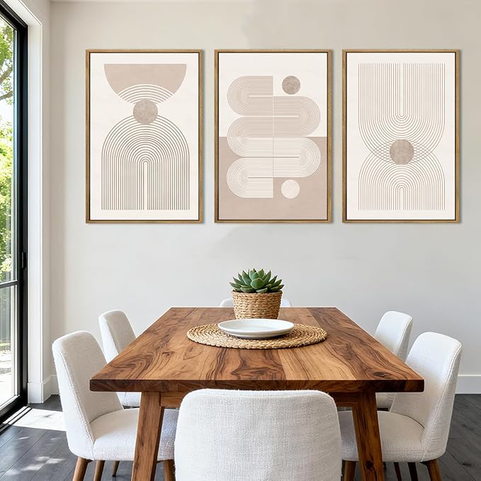 Anyzal Boho Abstract Wall Art Modern Minimalist Artwork Neutral Line Wall Decor for Living Room Bedroom Office 16x24 Inch Set of 3