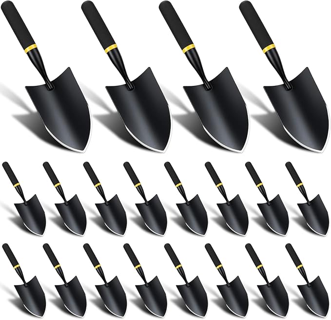 20 Pcs Garden Trowel Heavy Duty Garden Hand Shovel Tool Carbon Steel Trowel for Digging Metal Hand Shovel Spade with Resin Handle for Lawn Yard Farm Home Shop Planting (3.23 Inch)