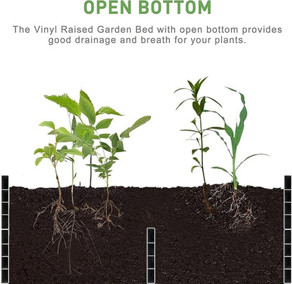 4' x 2' Vinyl Raised Garden Bed Screwless Planter Box for Gardening (1 PK)