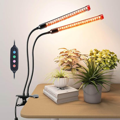 Clip Grow Lights for Seed Starting Seedlings with Timer, Enough Bright 18 Watt Power Home Plug, Not 5W Adapter, Small Bonsai Grow Light, Full Spectrum Plant Light for Indoor Growing