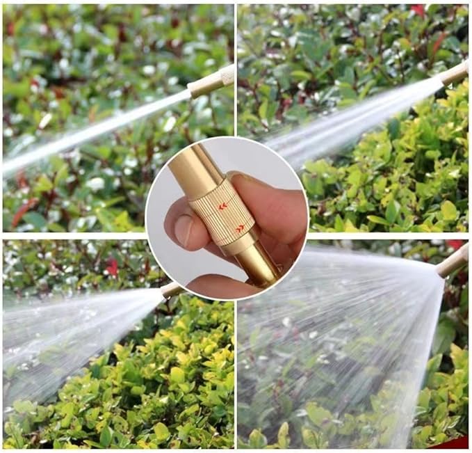 Garden Hose Sprayer Nozzle Adjustable Brass Hose Nozzle Heavy Duty Water Hose Spray Gun Nozzle with 3/4”GHT Thread On/Off Hose Shut Off Valve,for Watering Plants,Cleaning,Pets Shower 3 Pack